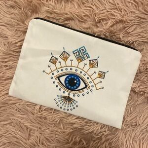 Evil eye mini make up bag or to go bag with zipper (brand new)